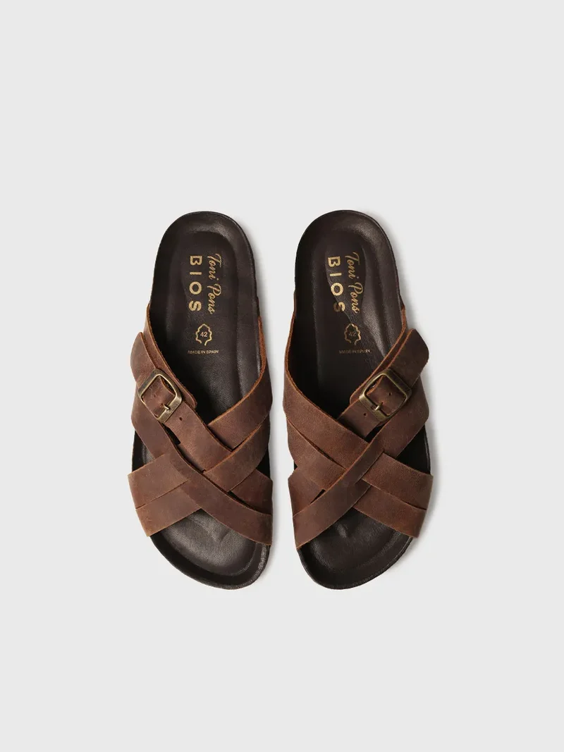 Sandalias de hombre de piel con tiras cruzadas | GALATSI-PE