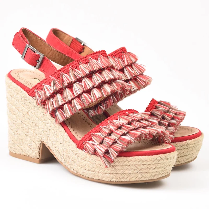 Sandalias de Esparto Corina C9312 Rojo
