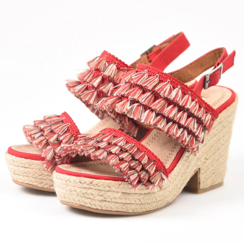 Sandalias de Esparto Corina C9312 Rojo