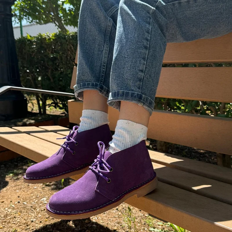 Botas Pisamierdas Morado Oscuro Borreguito