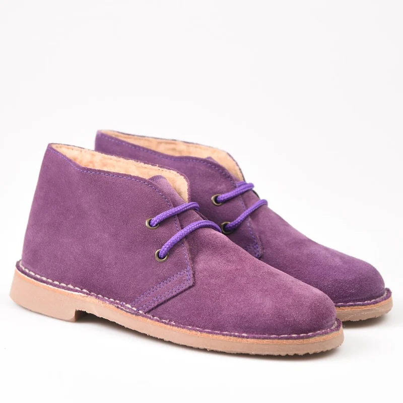Botas Pisamierdas Morado Oscuro Borreguito