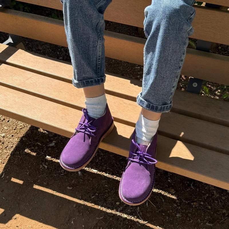 Botas Pisamierdas Morado Oscuro Borreguito