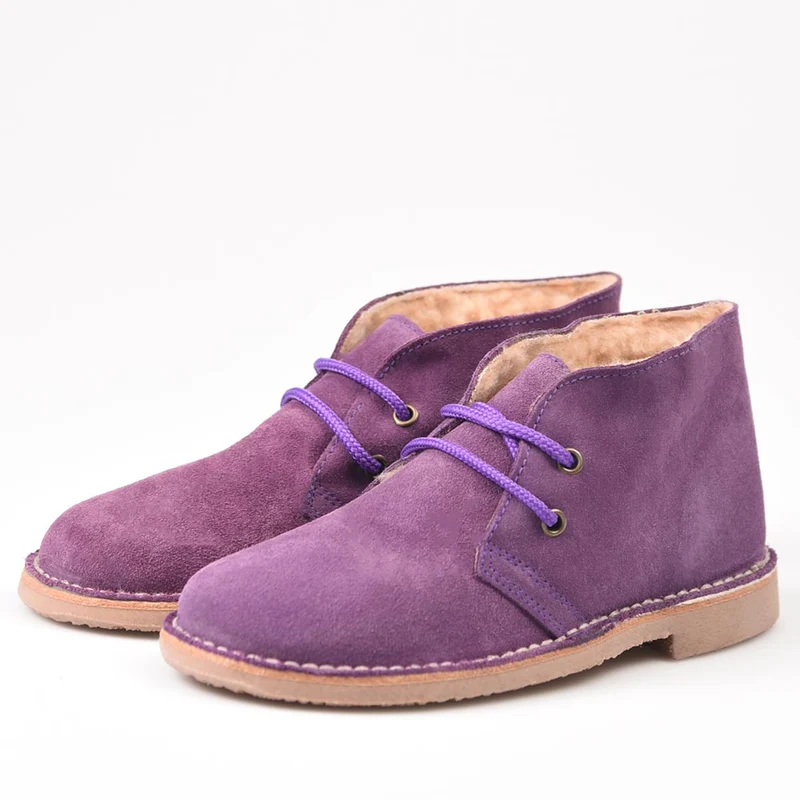 Botas Pisamierdas Morado Oscuro Borreguito