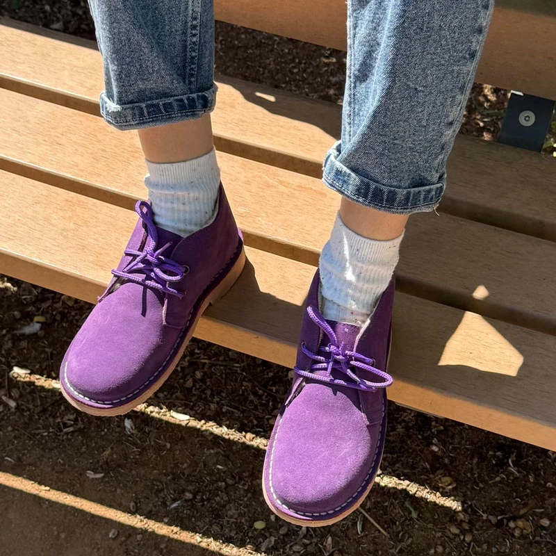 Botas Pisamierdas Morado Oscuro Borreguito