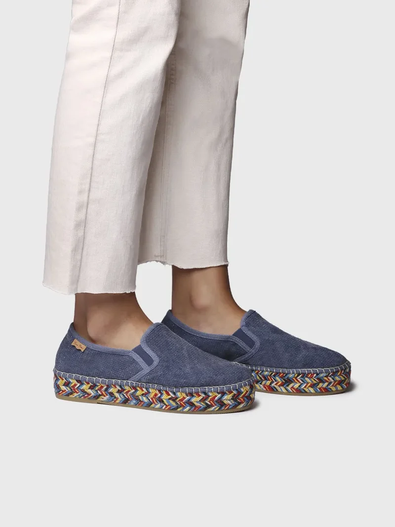 Alpargatas de mujer con detalle multicolor en yute | FIORELLA