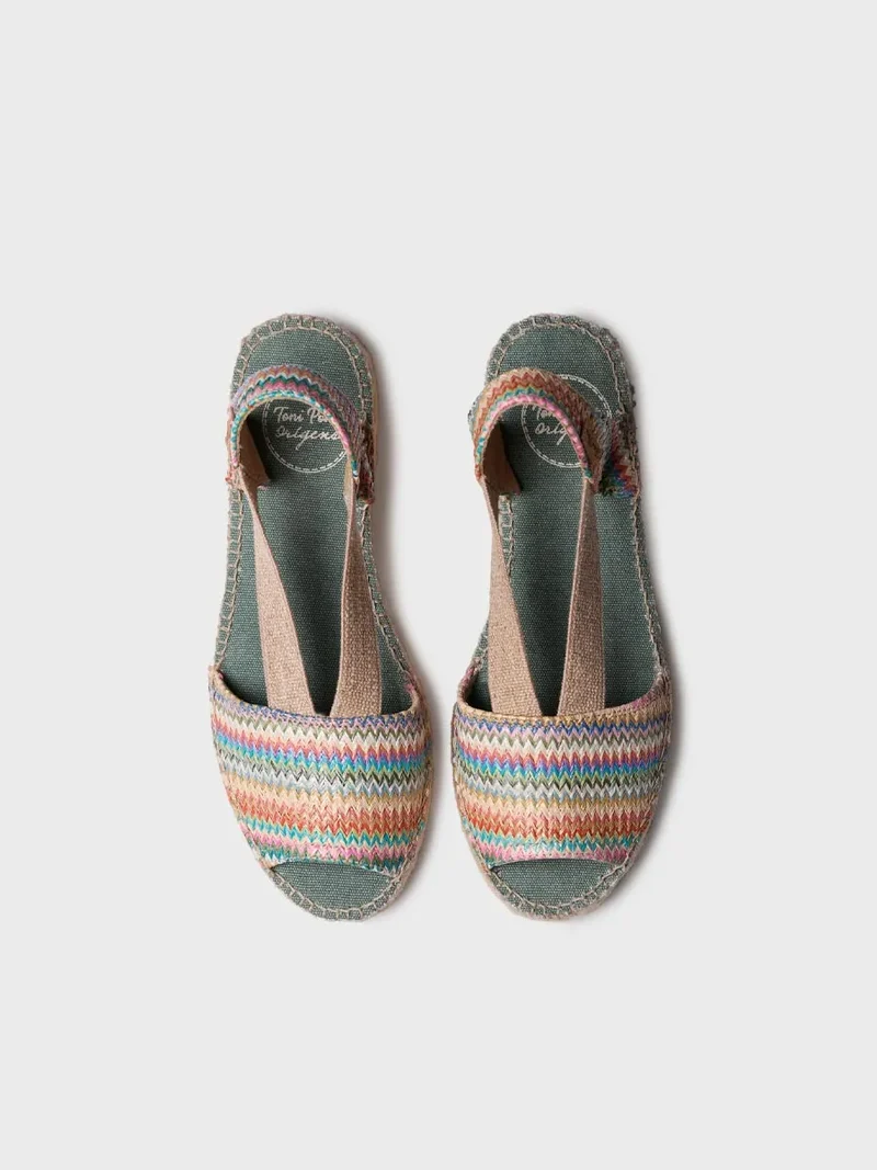 Alpargatas de mujer en rafia multicolor | ESTEL-MH