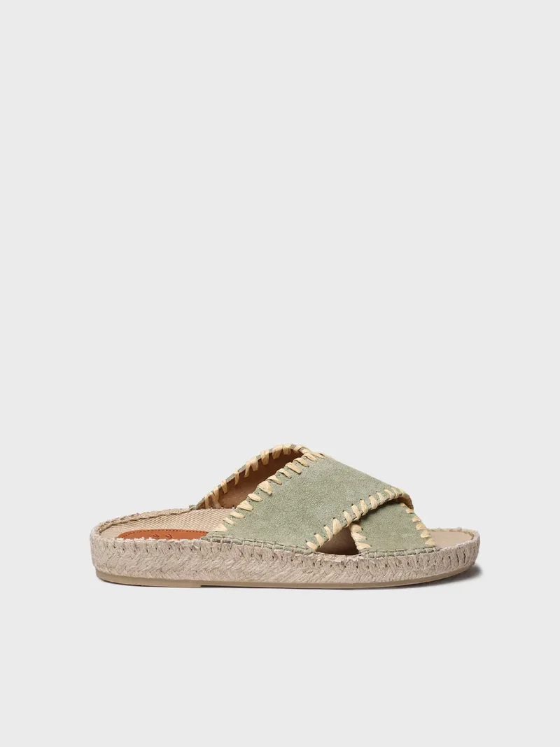 Sandalias planas tipo BIO de mujer en serraje| BALI-SD