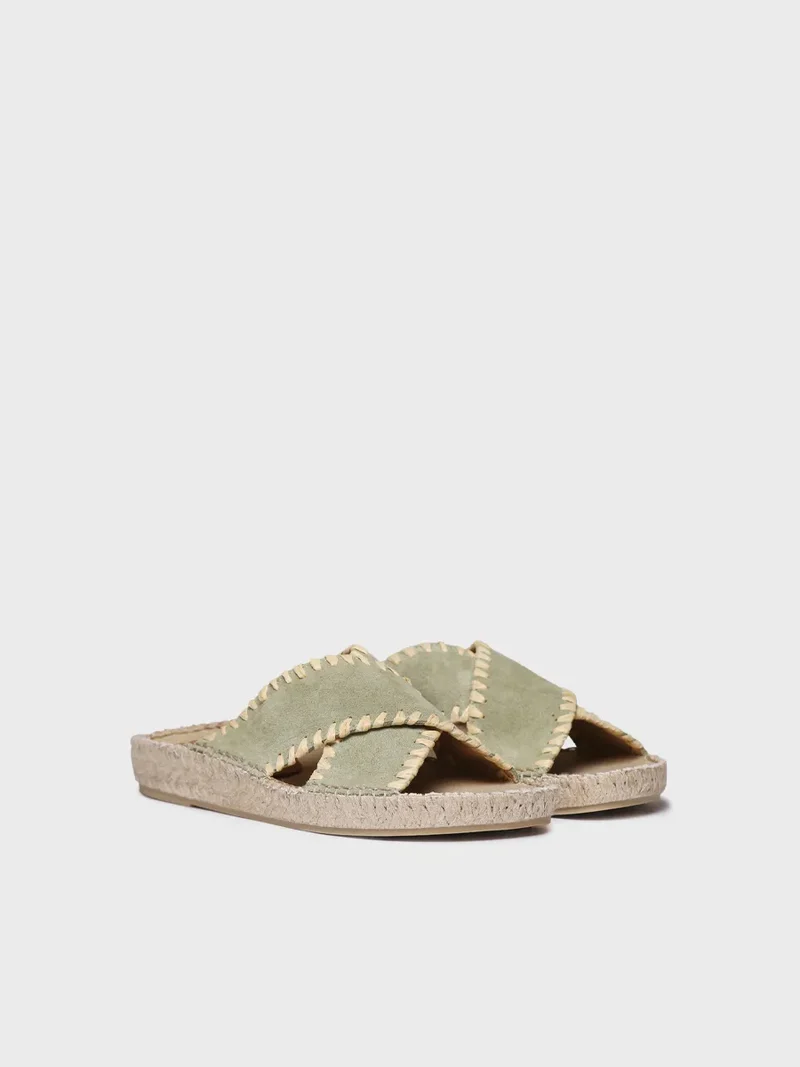 Sandalias planas tipo BIO de mujer en serraje| BALI-SD