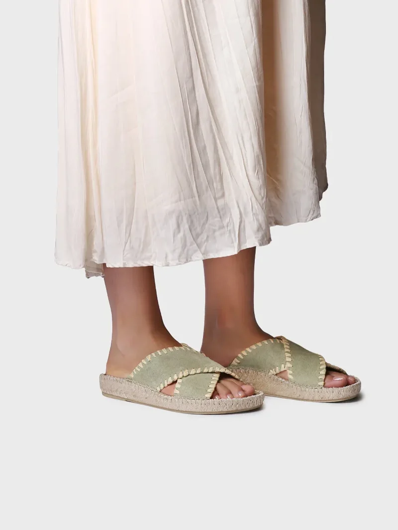 Sandalias planas tipo BIO de mujer en serraje| BALI-SD