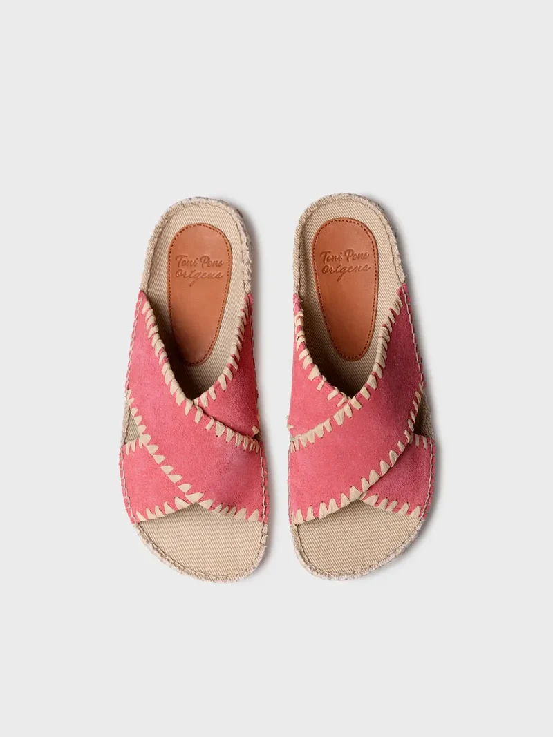 Sandalias planas tipo BIO de mujer en serraje| BALI-SD
