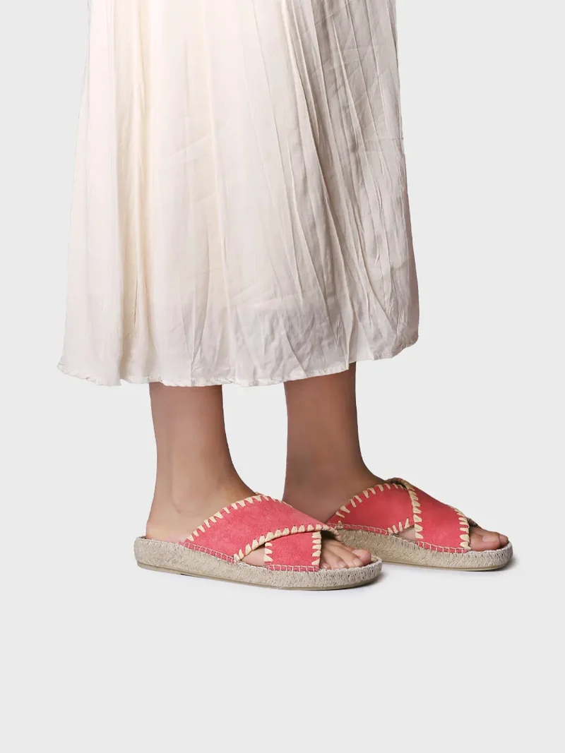 Sandalias planas tipo BIO de mujer en serraje| BALI-SD