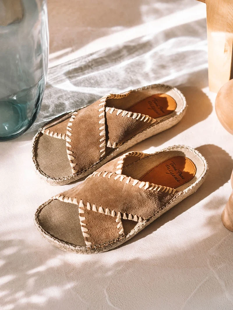 Sandalias planas tipo BIO de mujer en serraje| BALI-SD