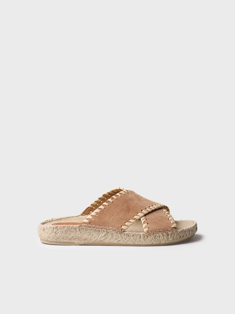 Sandalias planas tipo BIO de mujer en serraje| BALI-SD