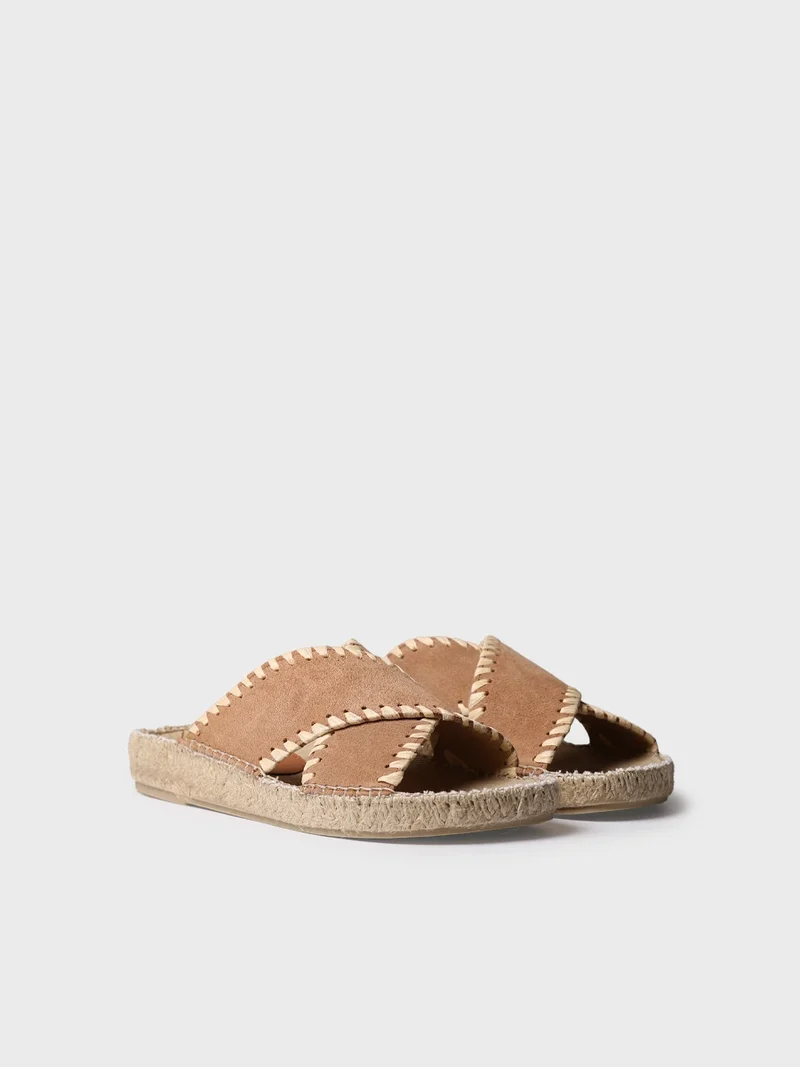 Sandalias planas tipo BIO de mujer en serraje| BALI-SD