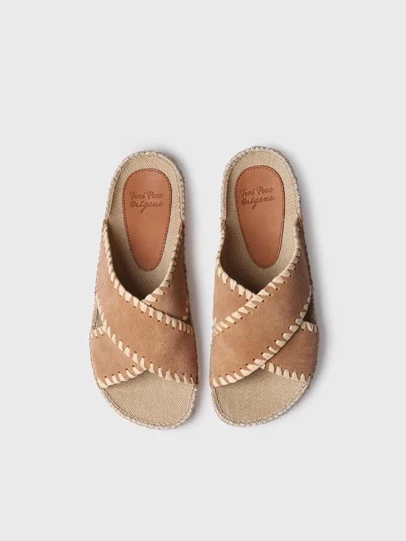Sandalias planas tipo BIO de mujer en serraje| BALI-SD