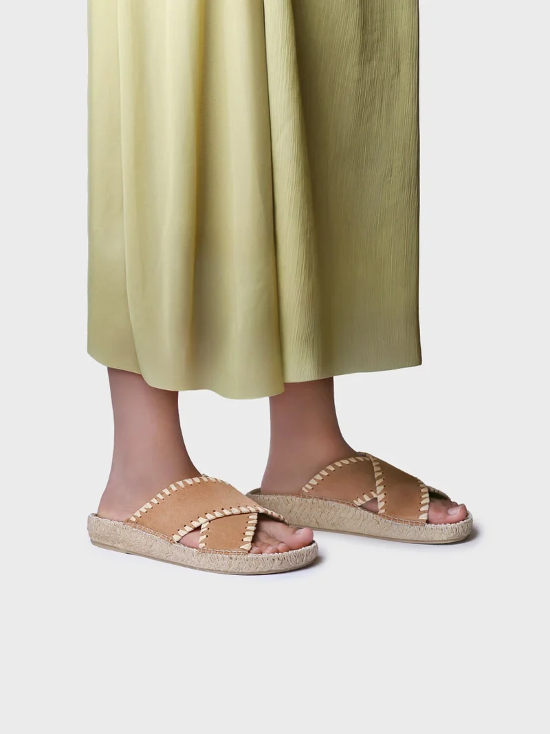 Sandalias planas tipo BIO de mujer en serraje| BALI-SD