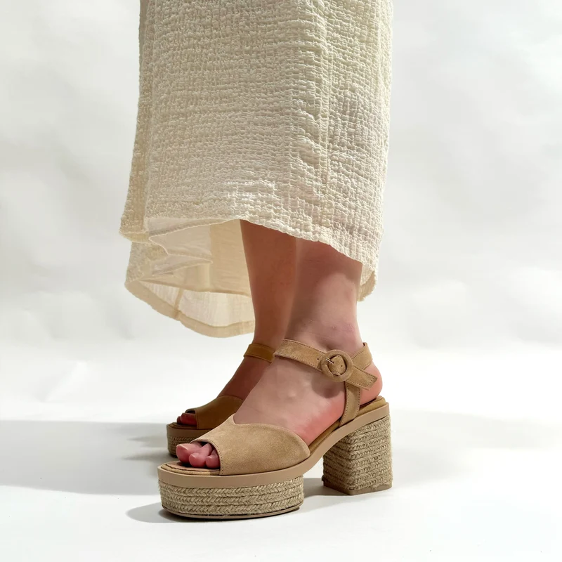 Sandalias de Esparto Gaimo Prinia Pesca Baby Silk Camello