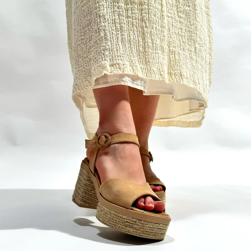 Sandalias de Esparto Gaimo Prinia Pesca Baby Silk Camello