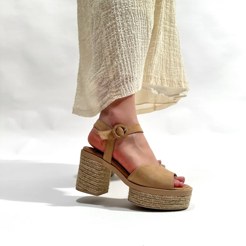 Sandalias de Esparto Gaimo Prinia Pesca Baby Silk Camello