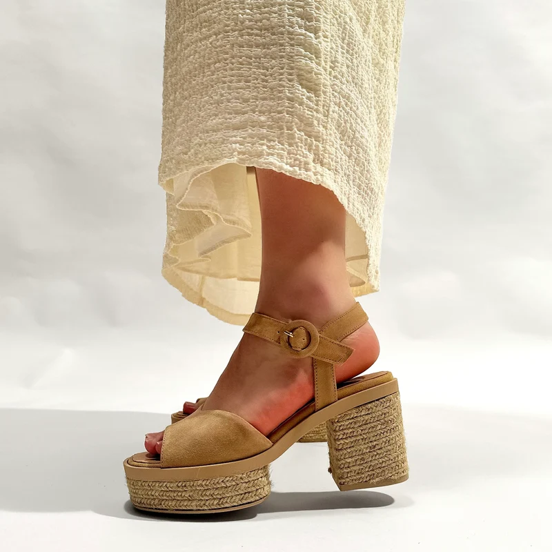 Sandalias de Esparto Gaimo Prinia Pesca Baby Silk Camello