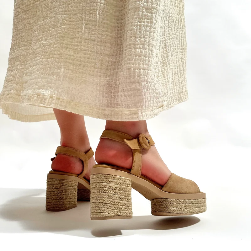 Sandalias de Esparto Gaimo Prinia Pesca Baby Silk Camello