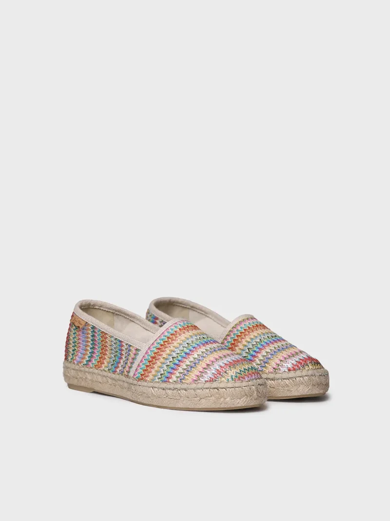 Alpargatas planas de mujer en rafia multicolor | ALMA-MH