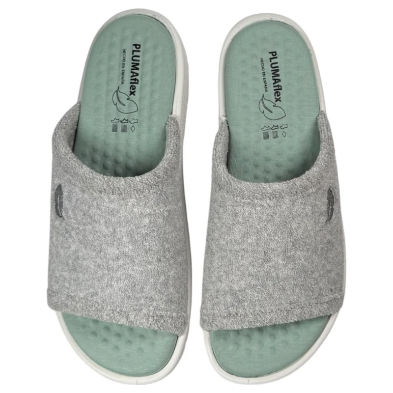 Zapatillas de Casa Plumaflex Pinki Rizo 80010 Gris