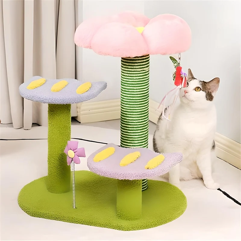 Miomu Rascador para Gato, Diseño Flores
