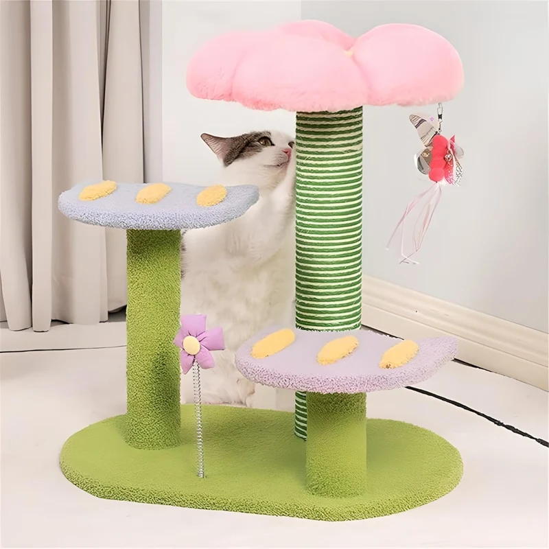 Miomu Rascador para Gato, Diseño Flores