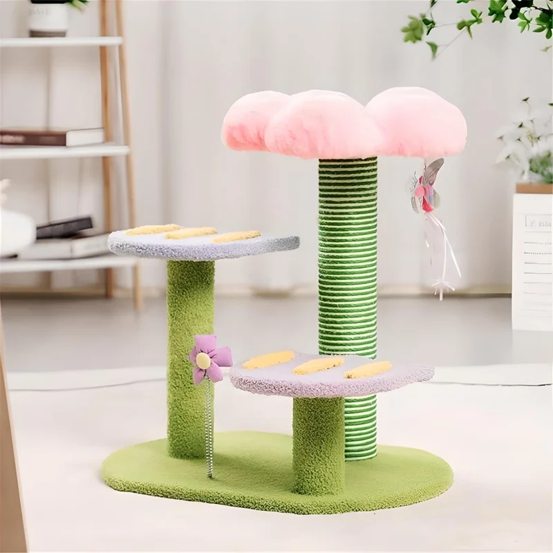 Miomu Rascador para Gato, Diseño Flores