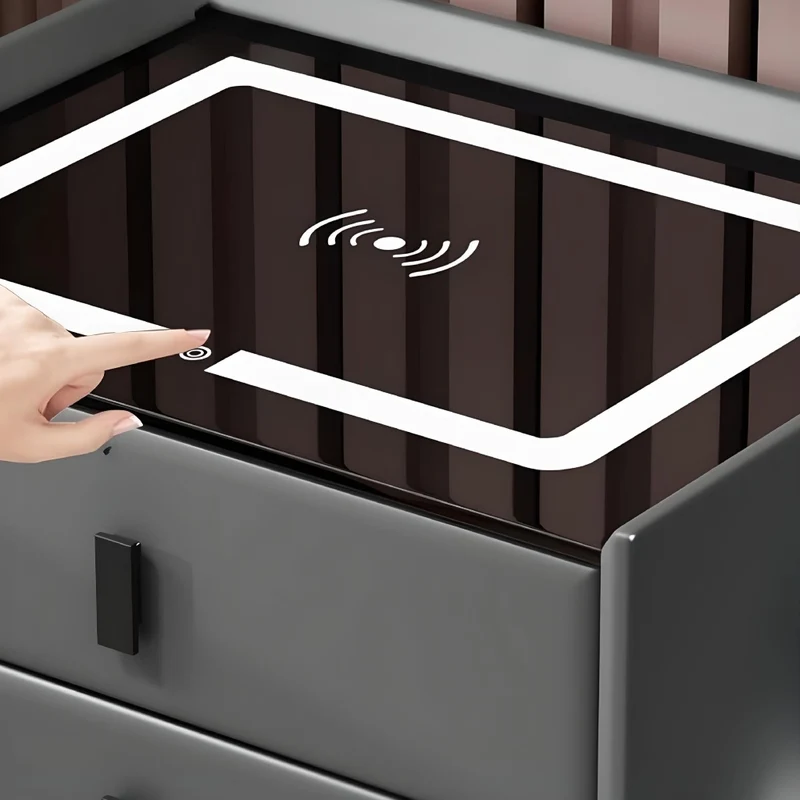 Miomu Mesa de Noche Inteligente, con Cargador Inalámbrico y Luz