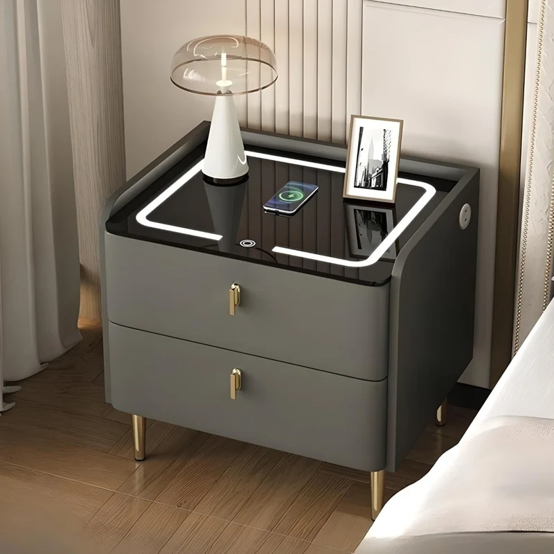Miomu Mesa de Noche Inteligente, con Cargador Inalámbrico y Luz