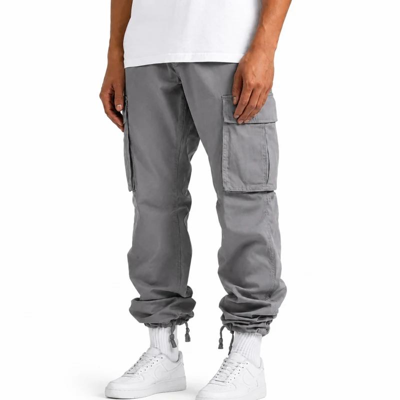Miomu Pantalón Tipo Cargo para Hombre, Grisáceo
