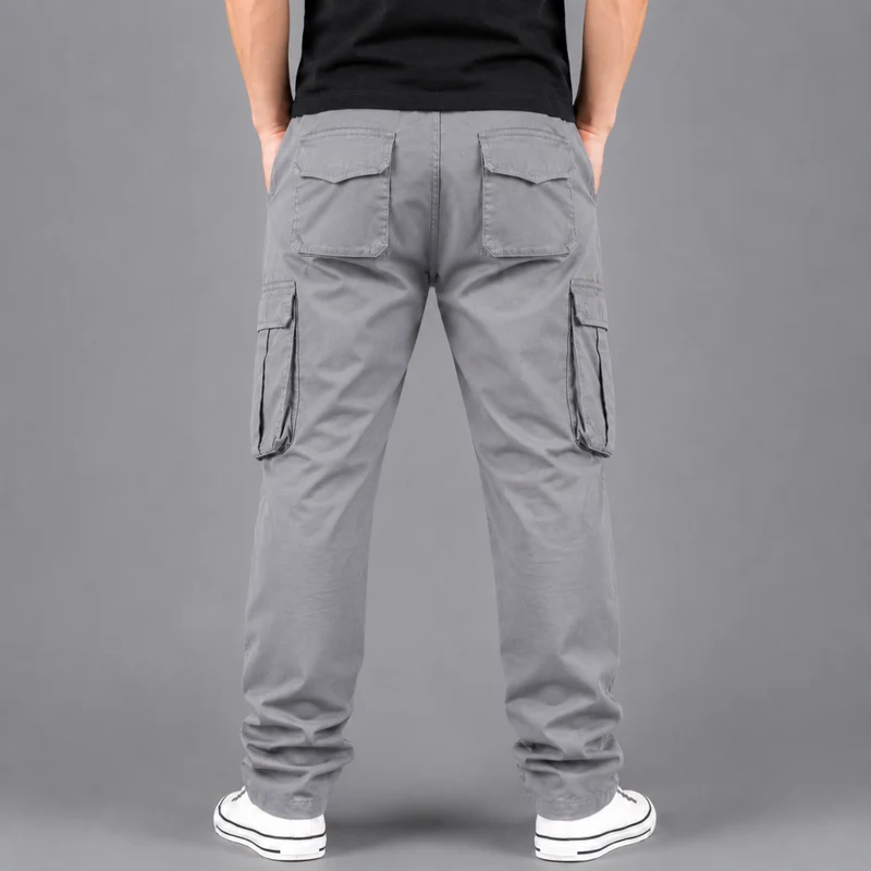 Miomu Pantalón Tipo Cargo para Hombre, Grisáceo