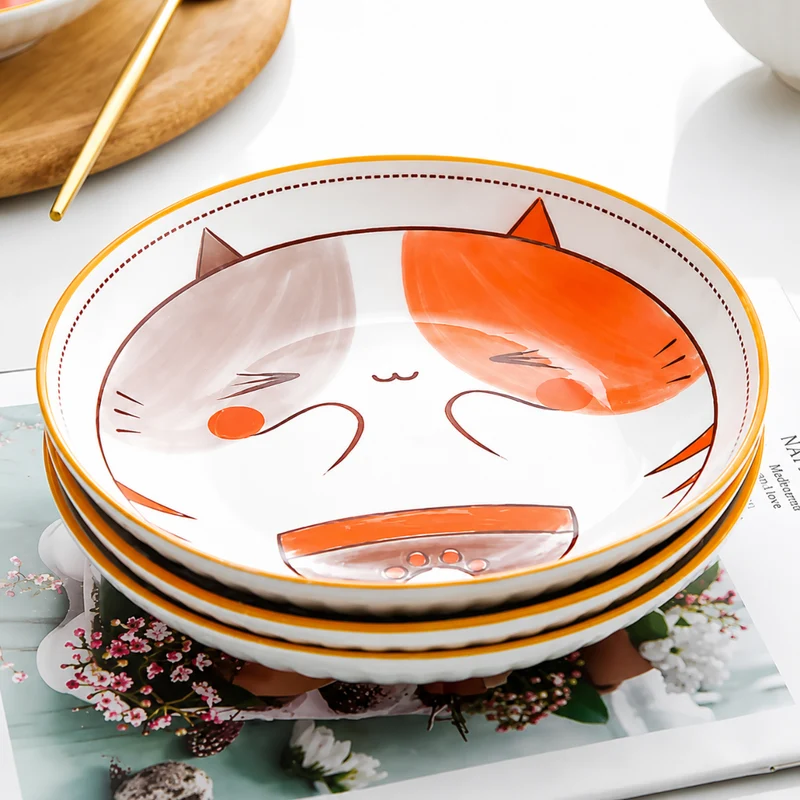 Miomu Set de Platos Hondos para Snacks y Sopas Diseño Happy Paws Collection