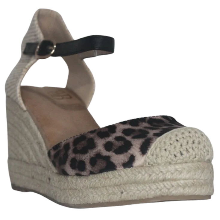 MUJER ESPARTO FLAMENCA LEOPARDO