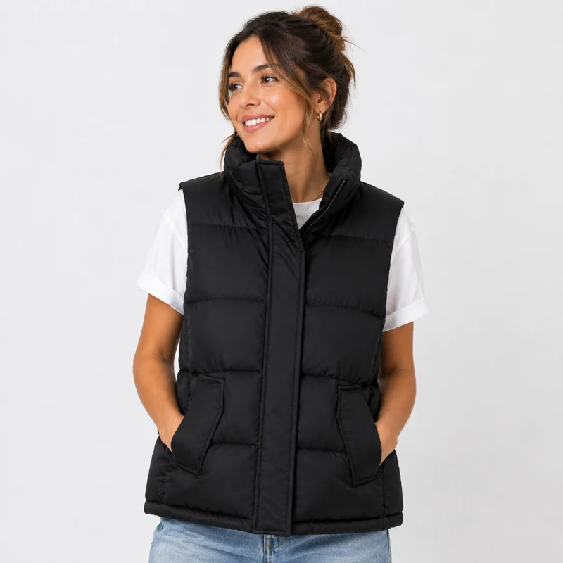 Miomu Chaleco para Mujer Negro, Vértice Polar