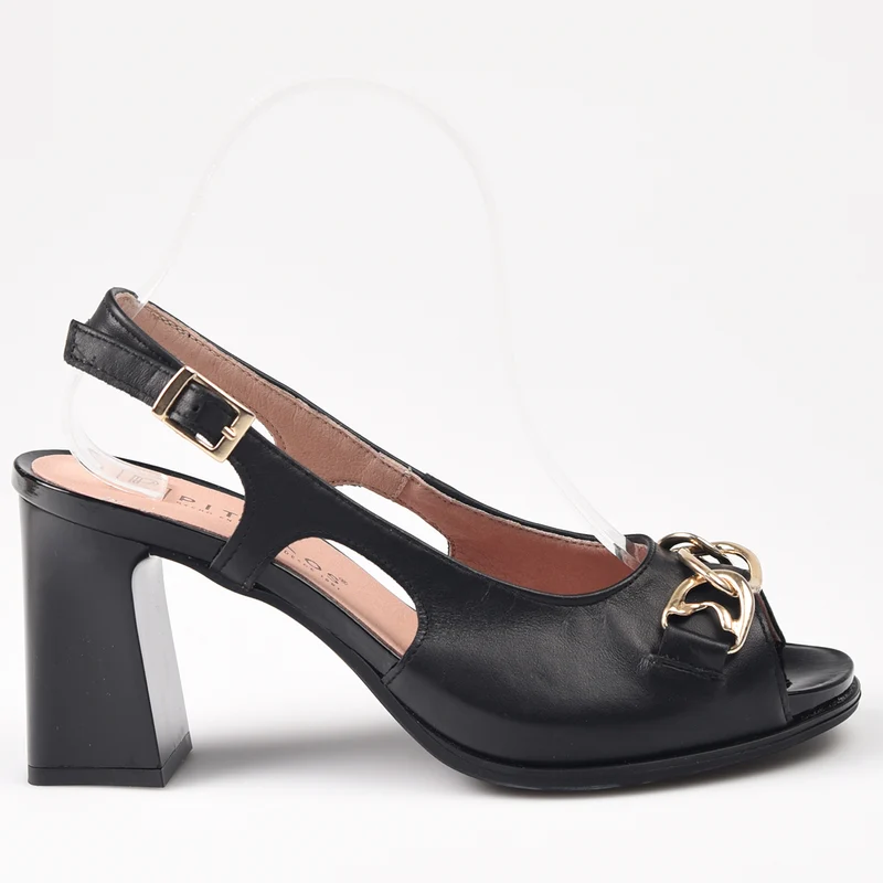 Sandalias Pitillos Tacón Hebilla 5704 Negro
