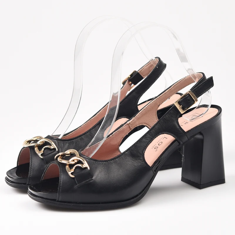 Sandalias Pitillos Tacón Hebilla 5704 Negro