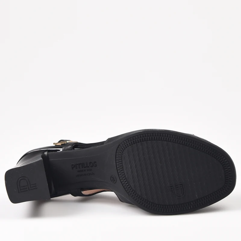 Sandalias Pitillos Tacón Hebilla 5704 Negro