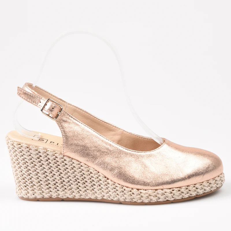 Zapatos Pitillos Salón Abierto Rafia 5577 Salmón