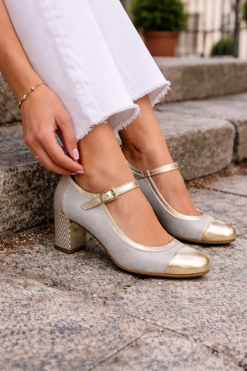 MUJER ZAPATO DE SALON BELARIA PLATINO