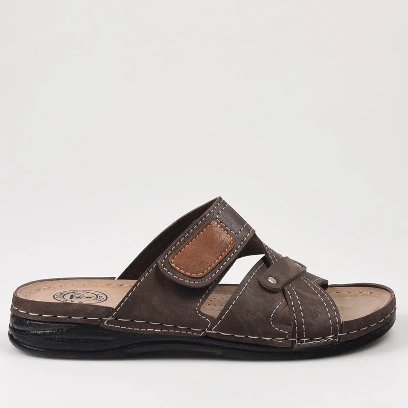 Sandalias Huran Pala Velcro 006-2 Marrón