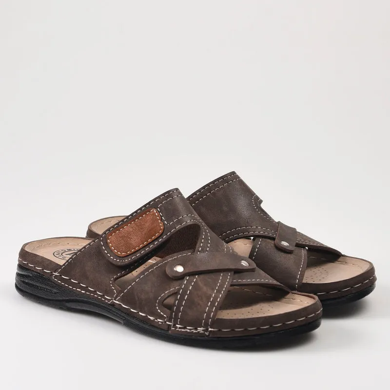 Sandalias Huran Pala Velcro 006-2 Marrón