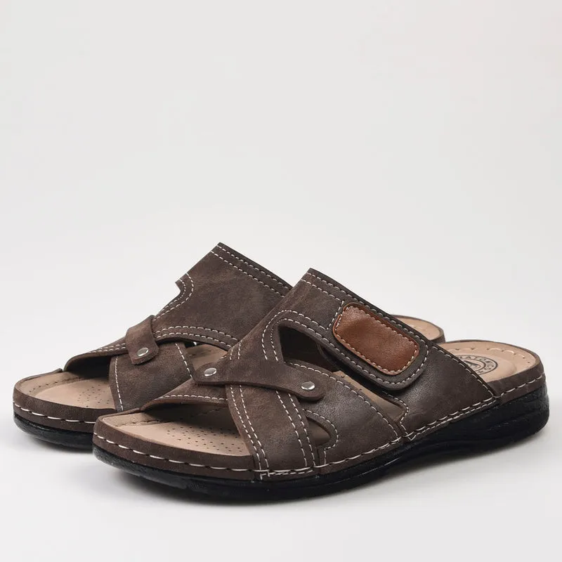 Sandalias Huran Pala Velcro 006-2 Marrón