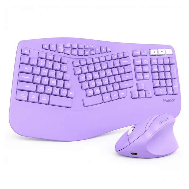 Miomu Kit de Teclado y Mouse Inalámbrico Ergonómico