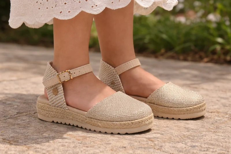 NIÑO ESPARTOS NIÑA TEXTIL ORO