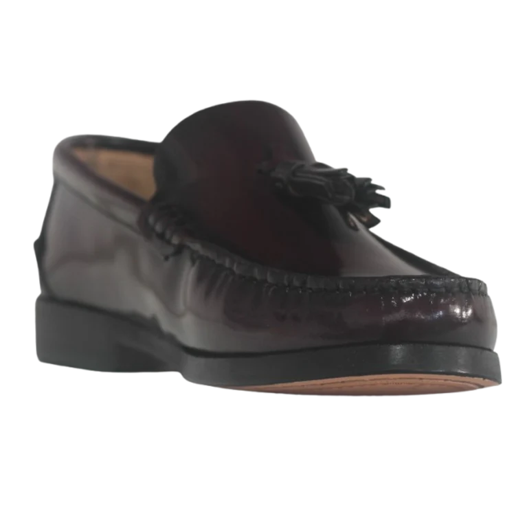 HOMBRE MOCASIN P/S BORLAS BURDEOS