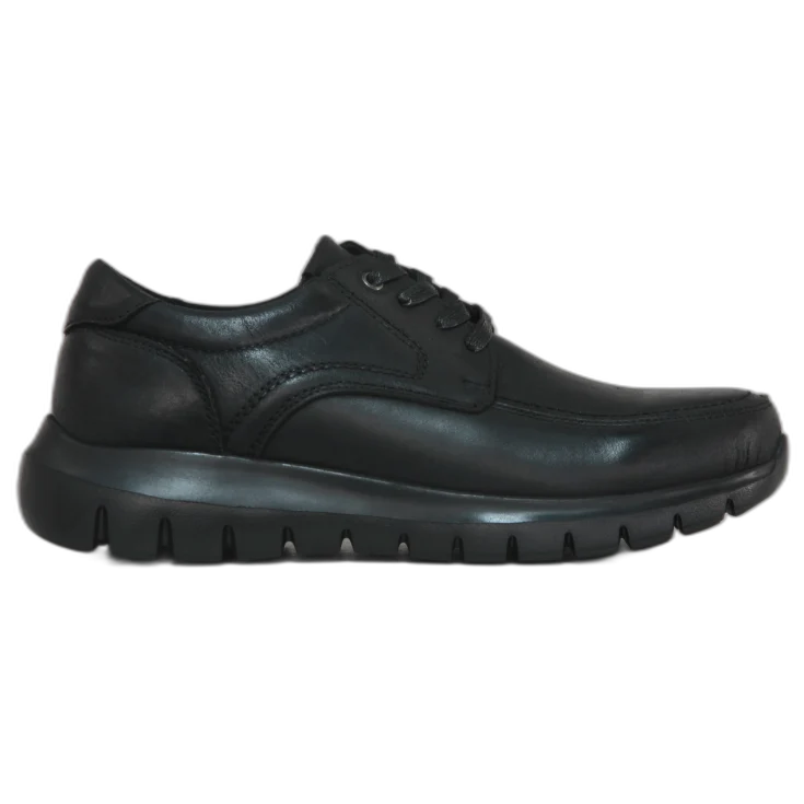HOMBRE COMODO ZAPATO PIEL NEGRO