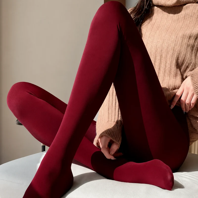 Miomu Panty Medias Clásicas para Mujer, Carmesí Vibrante
